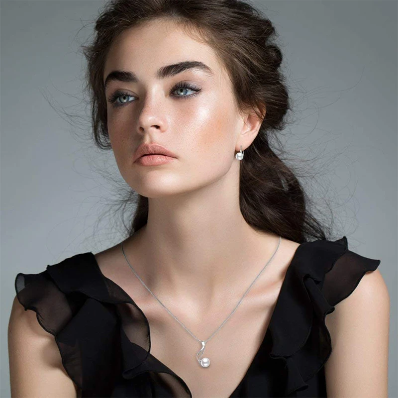Dainashi Elegant 925 Sterling  - Freshwater Cultured Pearl Necklace 8-9Mm recension och pris