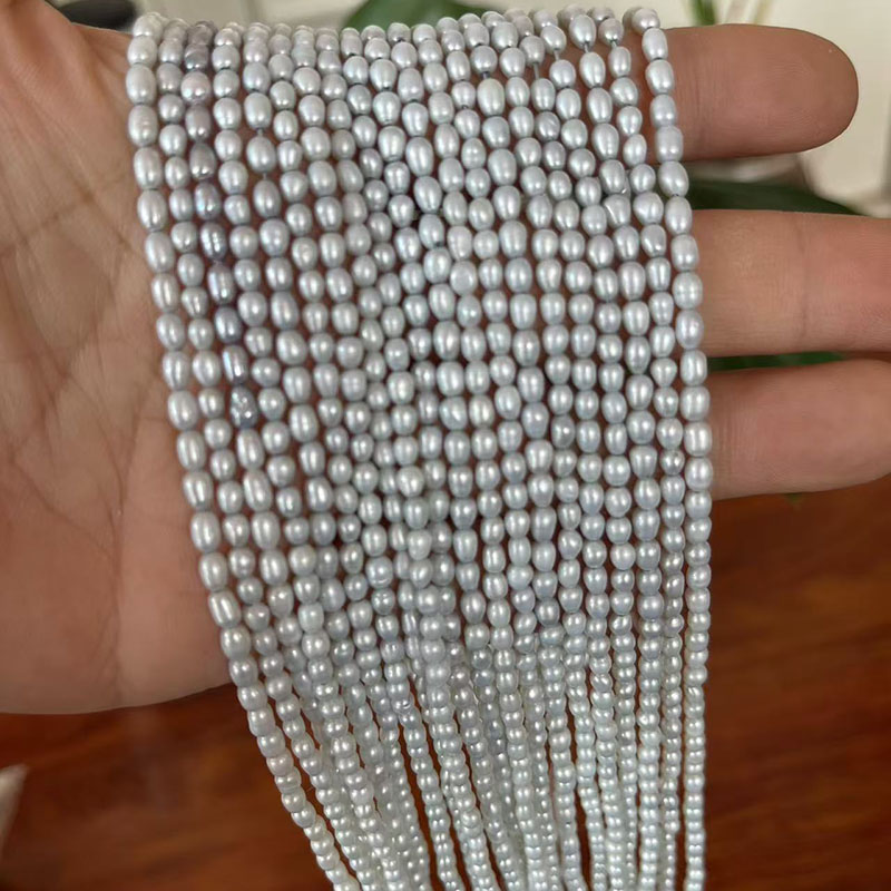 Wholesale 16 inches 3-4mm Natu - Natural Freshwater Pearl Strand Loose Beads recension och pris