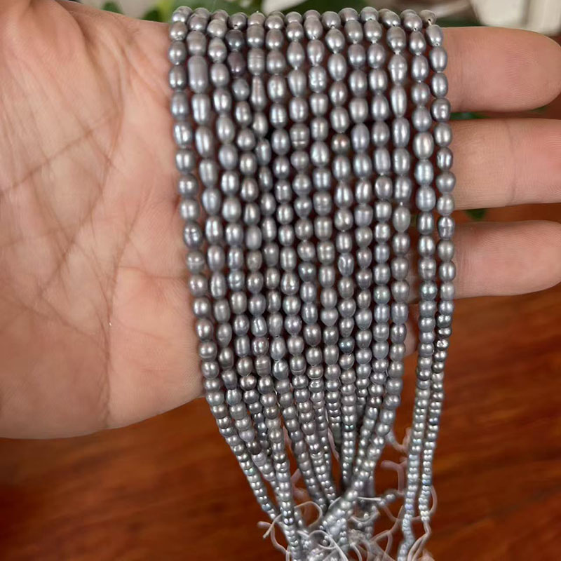 Wholesale 16 inches 3-4mm Natu - Natural Freshwater Pearl Strand Loose Beads recension och pris