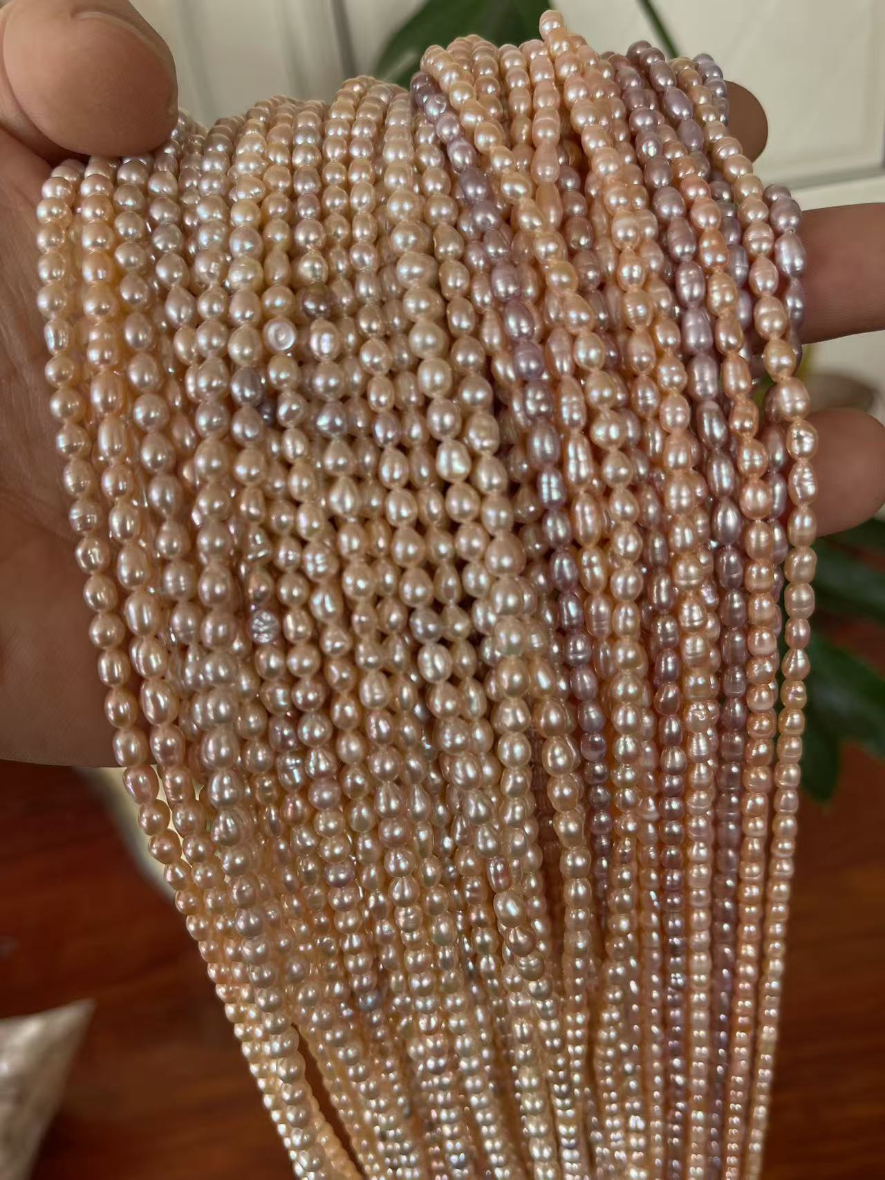 Wholesale 16 inches 3-4mm Natu - Natural Freshwater Pearl Strand Loose Beads recension och pris