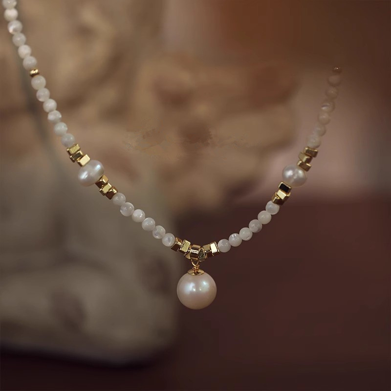 New Style Trendy Natural Fresh - Baroque Pearl Pendant Necklace Gold recension och pris
