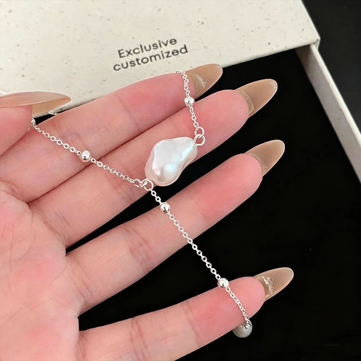 Elegant Silver Color Beaded Pe - Silver Bead Clasps For Pearl Necklace recension och pris