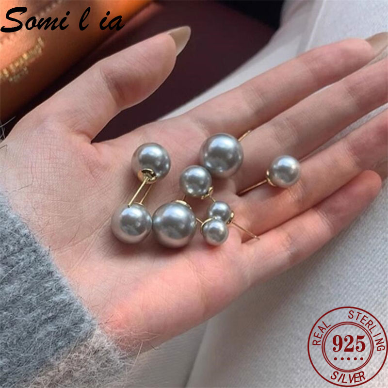 SOMILIA 925 Sterling Silver Fr - Akoya Pearl Stud Earrings Sterling Silver recension och pris