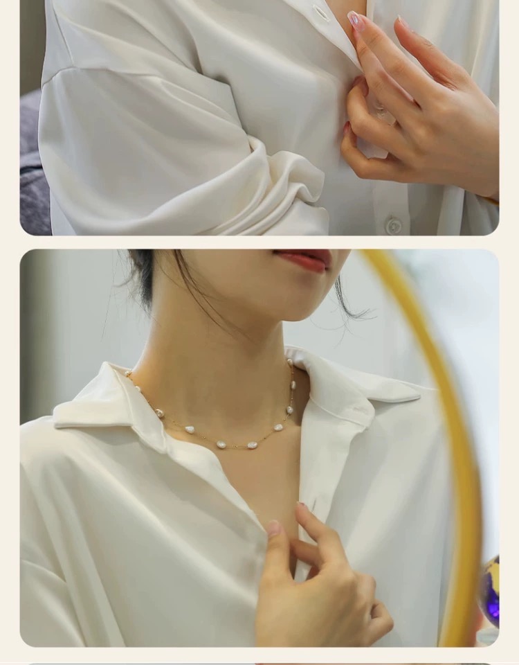 Fine Jewelry Real 18K Gold Nec - Baroque Pearl Pendant Necklace Gold recension och pris