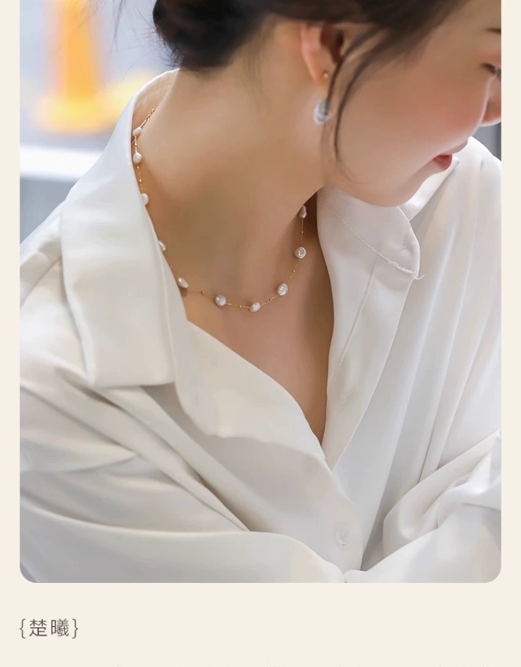 Fine Jewelry Real 18K Gold Nec - Baroque Pearl Pendant Necklace Gold recension och pris