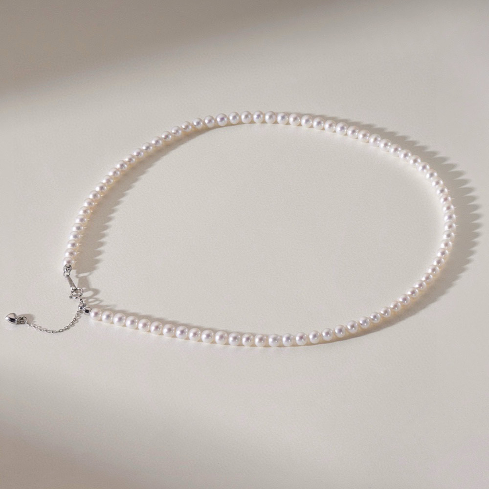 White and Clean 4-5mm Round Na - Silver Bead Clasps For Pearl Necklace recension och pris