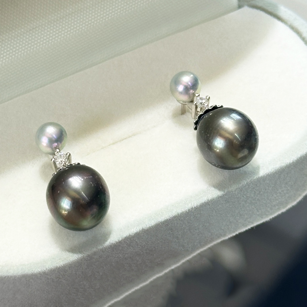 925 Silver Double Seawater Pea - Akoya Pearl Stud Earrings Sterling Silver recension och pris
