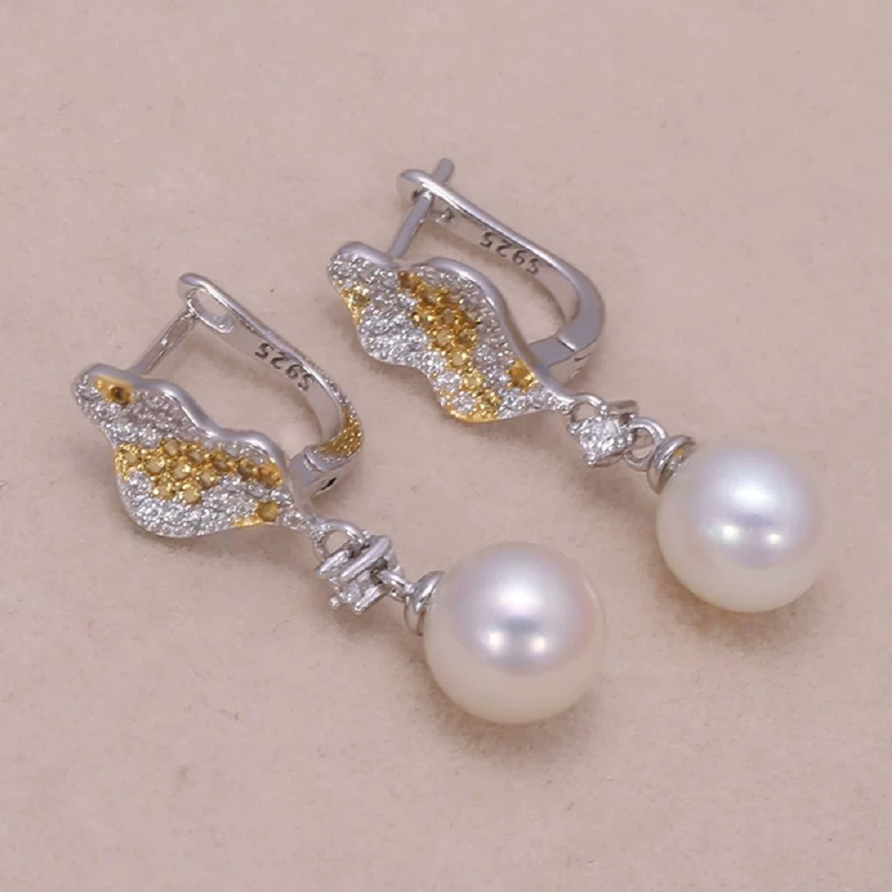 Natural Pearl AAAA8-9mm White  - Akoya Pearl Stud Earrings Sterling Silver recension och pris