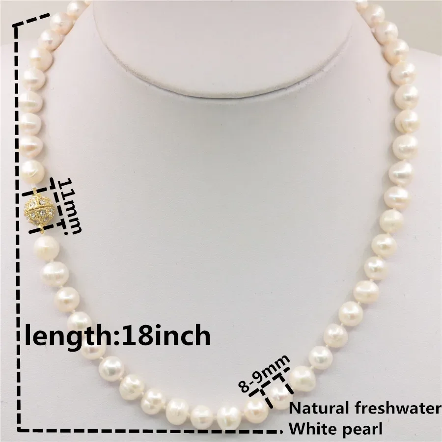 Hot New Charming Beautiful Fas - Freshwater Cultured Pearl Necklace 8-9Mm recension och pris