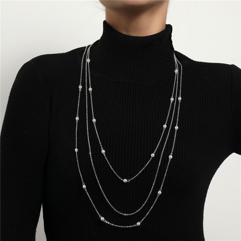 Gold Color Multilayer Long Imi - Baroque Pearl Pendant Necklace Gold recension och pris