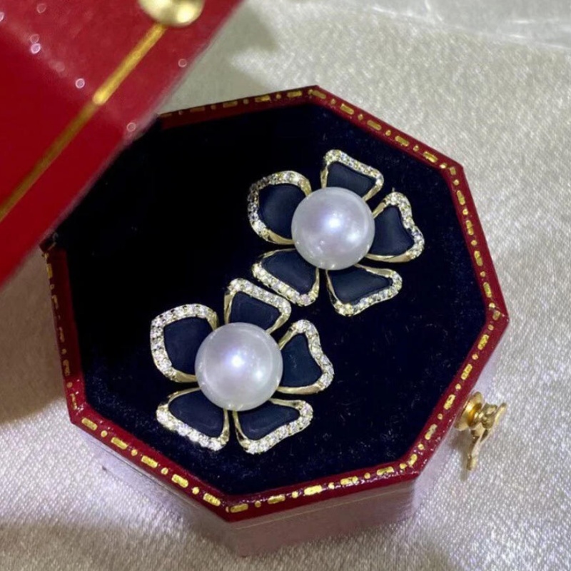 Elegant AAAAA Japan Akoya 8-9m - Akoya Pearl Stud Earrings Sterling Silver recension och pris