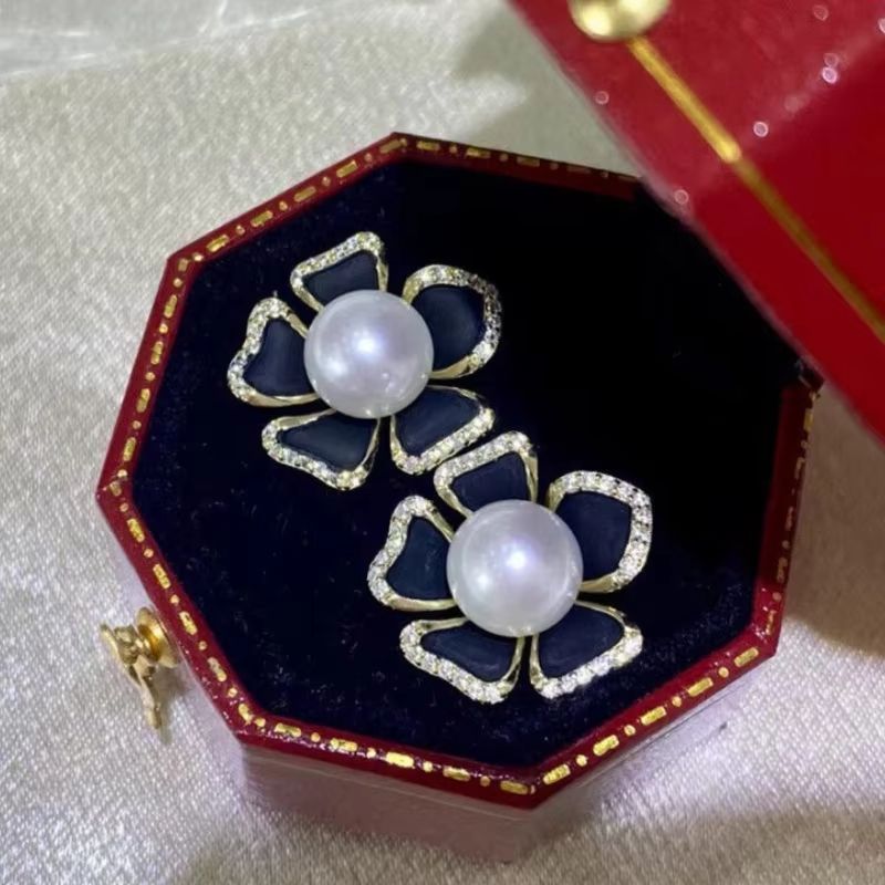 Elegant AAAAA Japan Akoya 8-9m - Akoya Pearl Stud Earrings Sterling Silver recension och pris