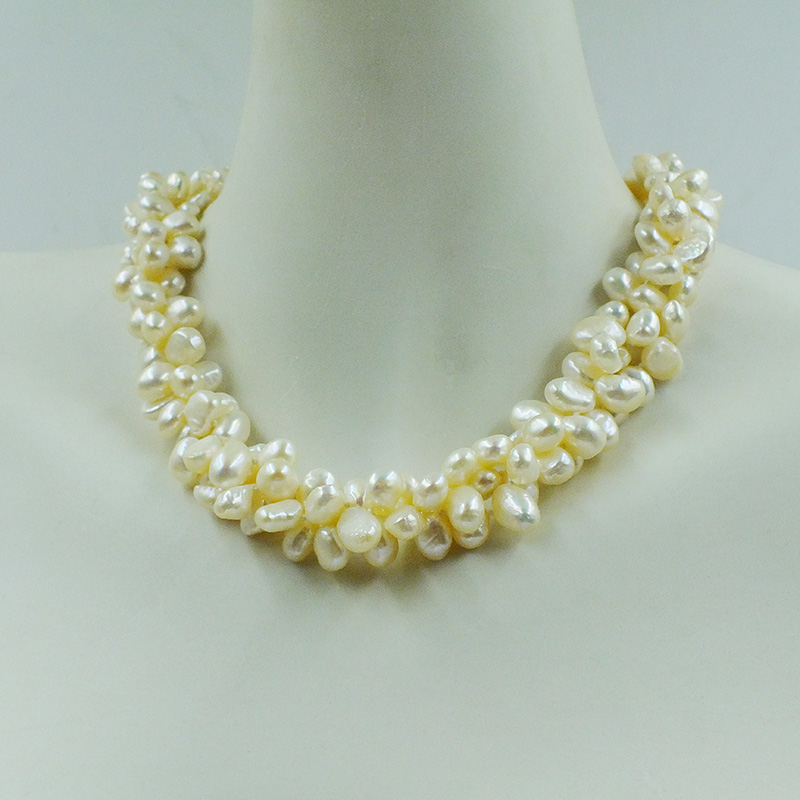 3-strand 8-9mm AAA 100% natura - Freshwater Cultured Pearl Necklace 8-9Mm recension och pris