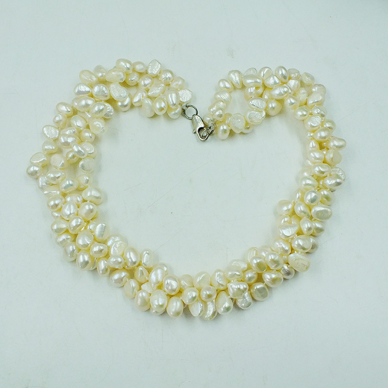 3-strand 8-9mm AAA 100% natura - Freshwater Cultured Pearl Necklace 8-9Mm recension och pris